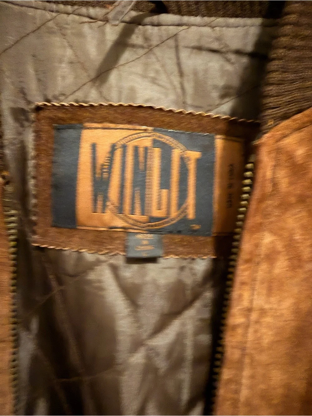 Winlit Brown Suede Bomber Jacket with Olive Sleeves